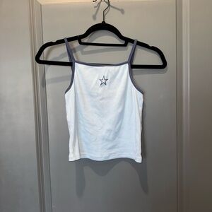 Derek Heart Blue Crop Tank NWOT